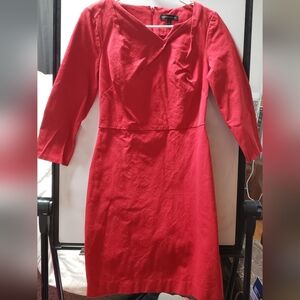 Banana Republic Bright Red Long Sleeve Sheath Dress